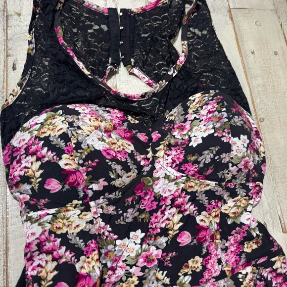 Vintage❤️Deb Floral Lace Rosebud Romper/Teddy- Size M - Picture 2 of 4